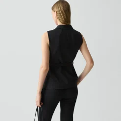 Tie Waist Vest in Good Wool