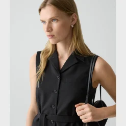 Tie Waist Vest in Good Wool