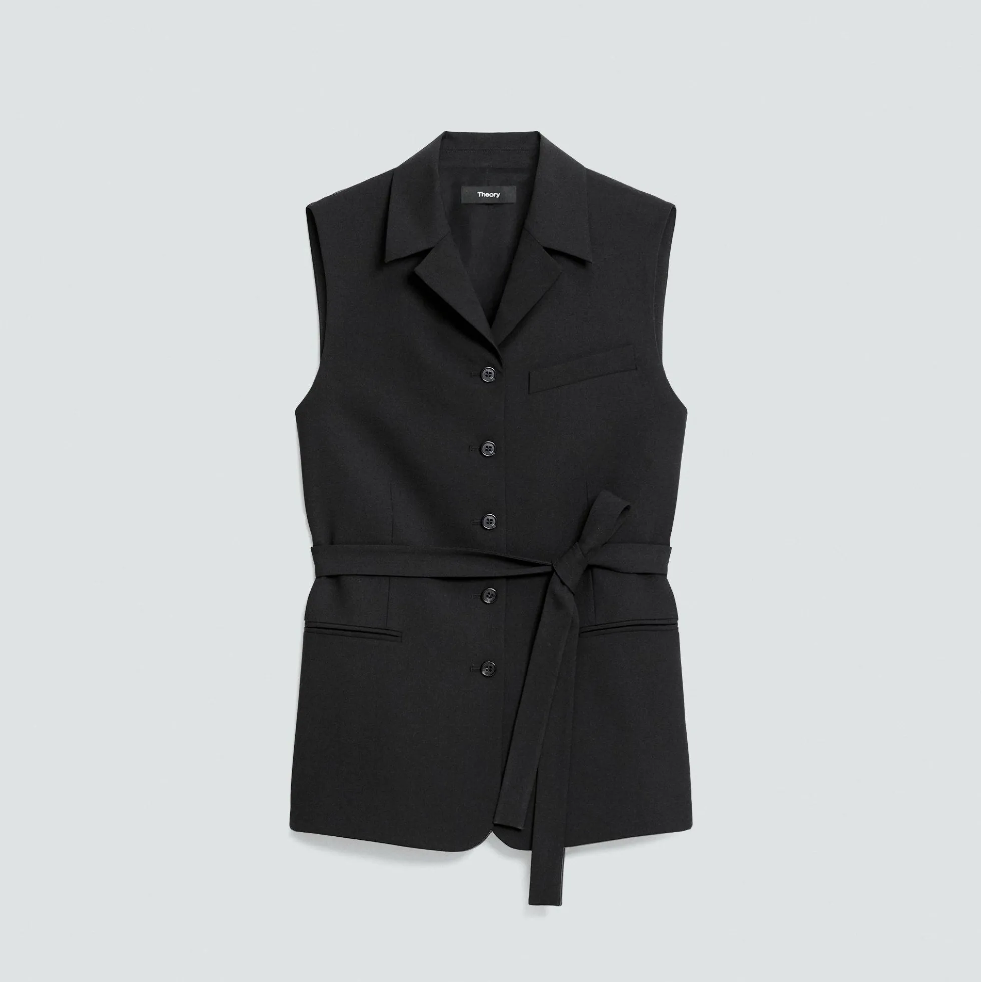 Tie Waist Vest in Good Wool