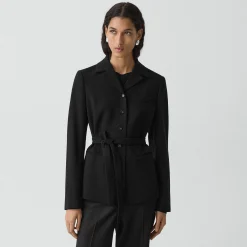Tie-Waist Jacket in Admiral Crepe