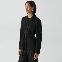 Tie-Waist Jacket in Admiral Crepe