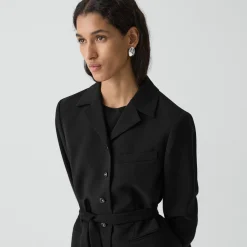 Tie-Waist Jacket in Admiral Crepe