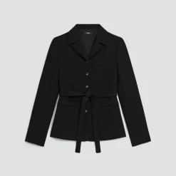 Tie-Waist Jacket in Admiral Crepe
