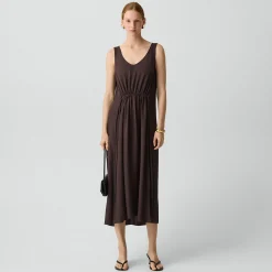 Tie-Waist Tank Dress in Washed Twill