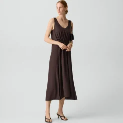 Tie-Waist Tank Dress in Washed Twill