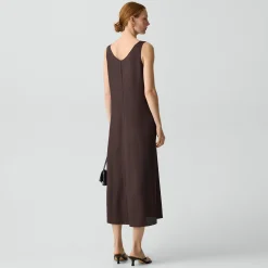 Tie-Waist Tank Dress in Washed Twill