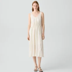 Tie-Waist Tank Dress in Washed Stripe