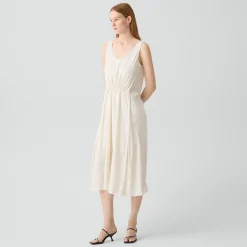 Tie-Waist Tank Dress in Washed Stripe