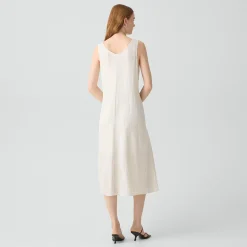Tie-Waist Tank Dress in Washed Stripe