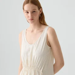 Tie-Waist Tank Dress in Washed Stripe
