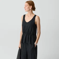 Tie-Waist Tank Top in Washed Stripe