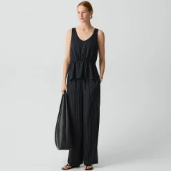 Tie-Waist Tank Top in Washed Stripe