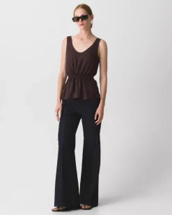 Tie-Waist Tank Top in Washed Twill