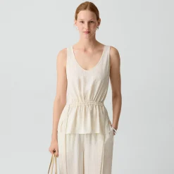 Tie-Waist Tank Top in Washed Stripe