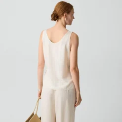 Tie-Waist Tank Top in Washed Stripe