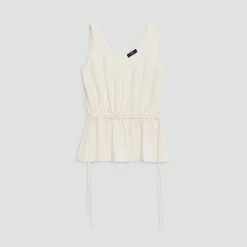 Tie-Waist Tank Top in Washed Stripe
