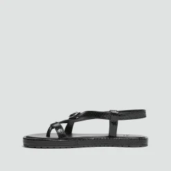 Toe Ring Sandal in Embossed Leather
