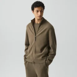 Turtleneck Cardigan in Boiled Wool