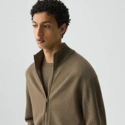 Turtleneck Cardigan in Boiled Wool