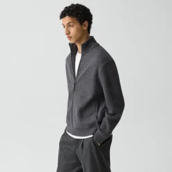 Turtleneck Cardigan in Boiled Wool