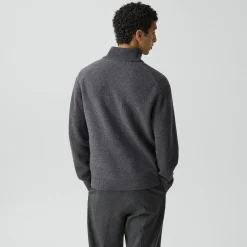 Turtleneck Cardigan in Boiled Wool