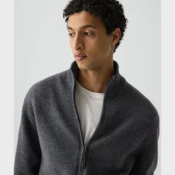 Turtleneck Cardigan in Boiled Wool
