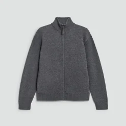 Turtleneck Cardigan in Boiled Wool
