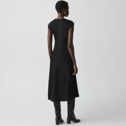 Twist Bodice Dress in Satin