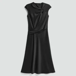 Twist Bodice Dress in Satin