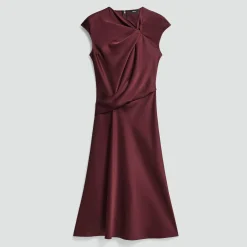 Twist Bodice Dress in Satin