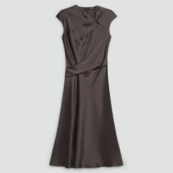 Twist Bodice Dress in Satin