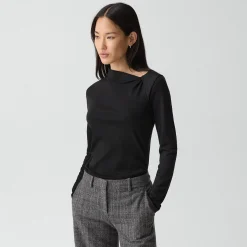 Twist Neck Top in Cotton Jersey