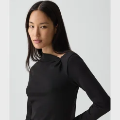 Twist Neck Top in Cotton Jersey