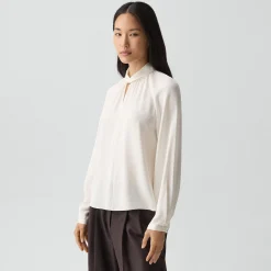 Twist Neck Top in Silk Georgette