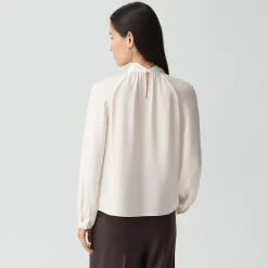 Twist Neck Top in Silk Georgette