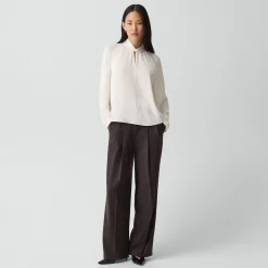 Twist Neck Top in Silk Georgette