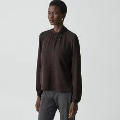 Twist Neck Top in Silk Georgette