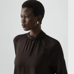 Twist Neck Top in Silk Georgette