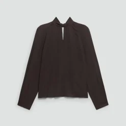 Twist Neck Top in Silk Georgette