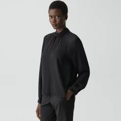 Twist Neck Top in Silk Georgette