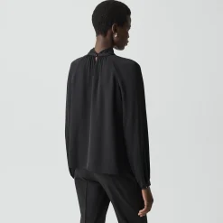 Twist Neck Top in Silk Georgette