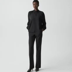 Twist Neck Top in Silk Georgette
