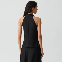 Twisted Halter Top in Washed Twill