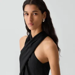 Twisted Halter Top in Washed Twill