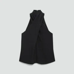 Twisted Halter Top in Washed Twill