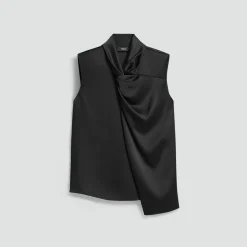 Twisted Split Blouse in Satin