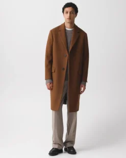 Two-Button Coat in Plush Melton