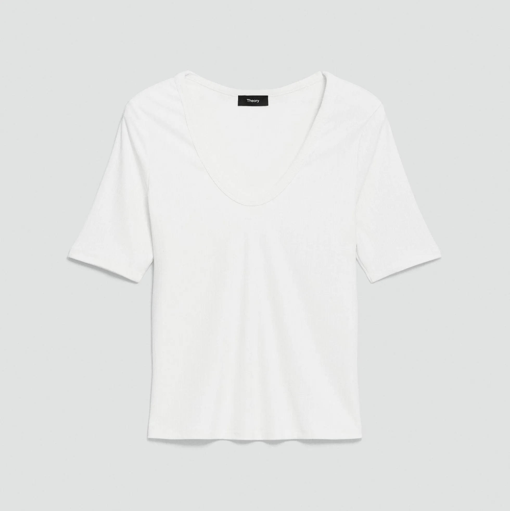 U-Neck Tee in Stretch Rib