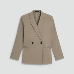 Vented Double-Breasted Blazer in Good Linen