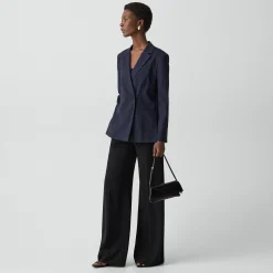 Vented Double-Breasted Blazer in Good Linen